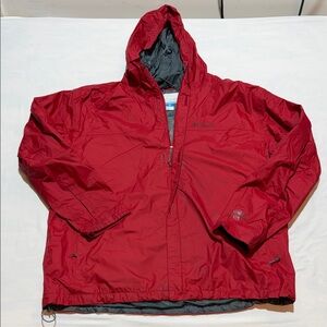 Columbia Men's Red Hooded Rain Jacket Size XXL